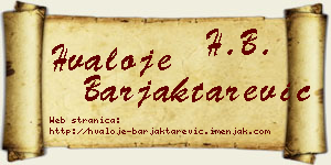Hvaloje Barjaktarević vizit kartica